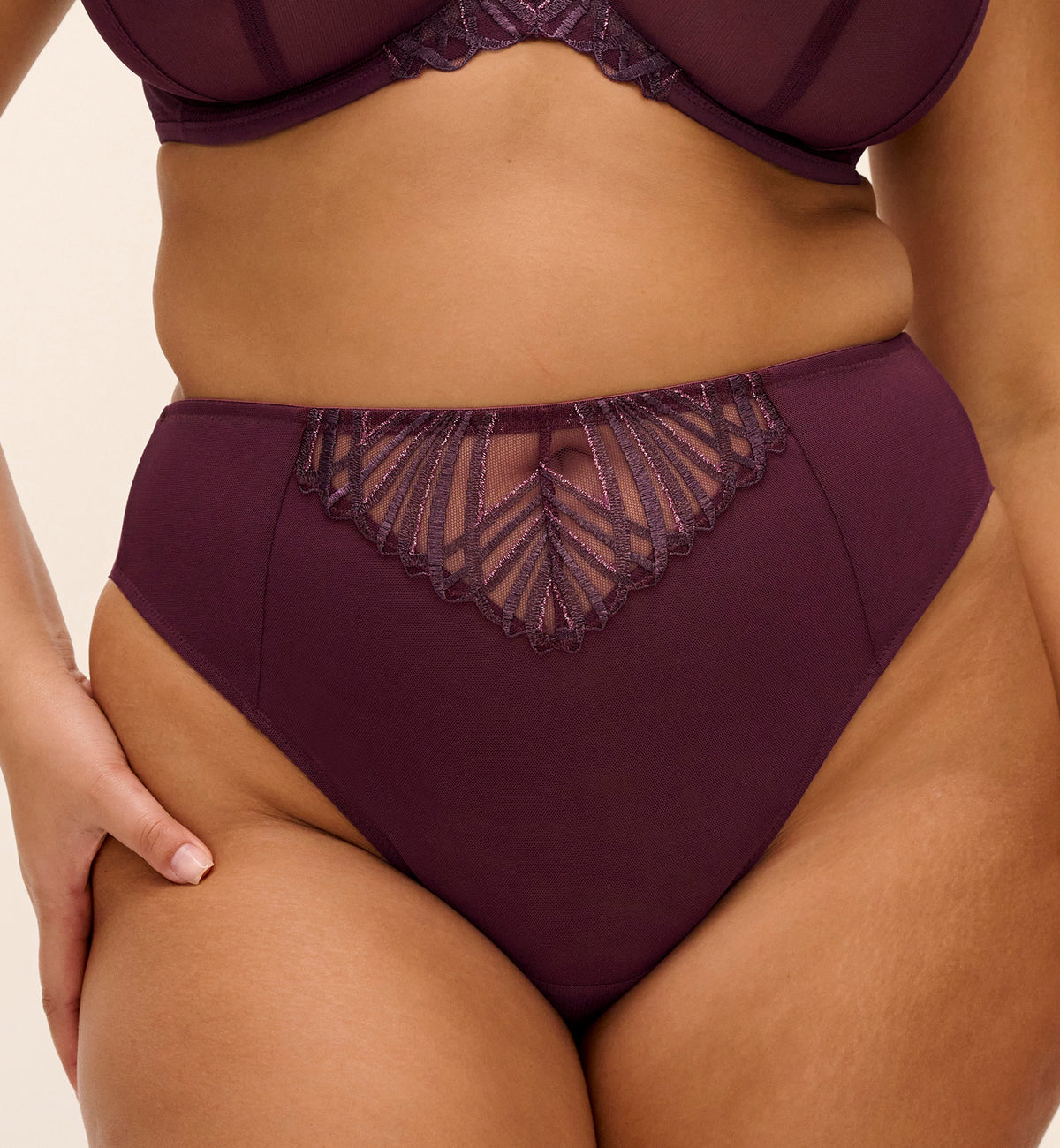 Elomi Reja Brazilian Brief (303155),Small,Fig - Fig,Small