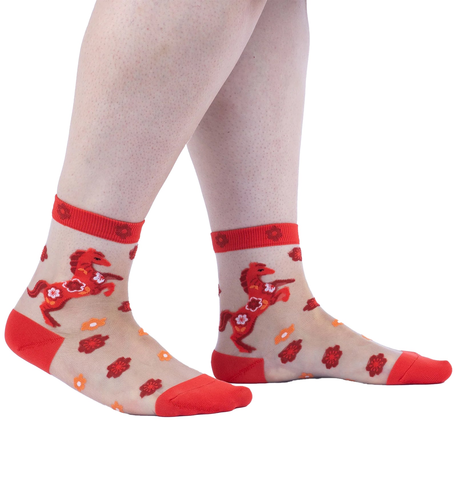 SOCK it to me Sheer Crew Socks (H0036),Lucky Horse - Lucky Horse,One Size