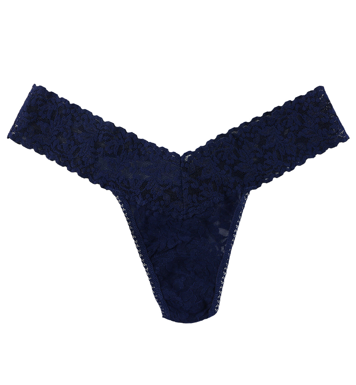 Hanky Panky Signature Lace Low Rise Thong (4911P),Navy - Navy,One Size