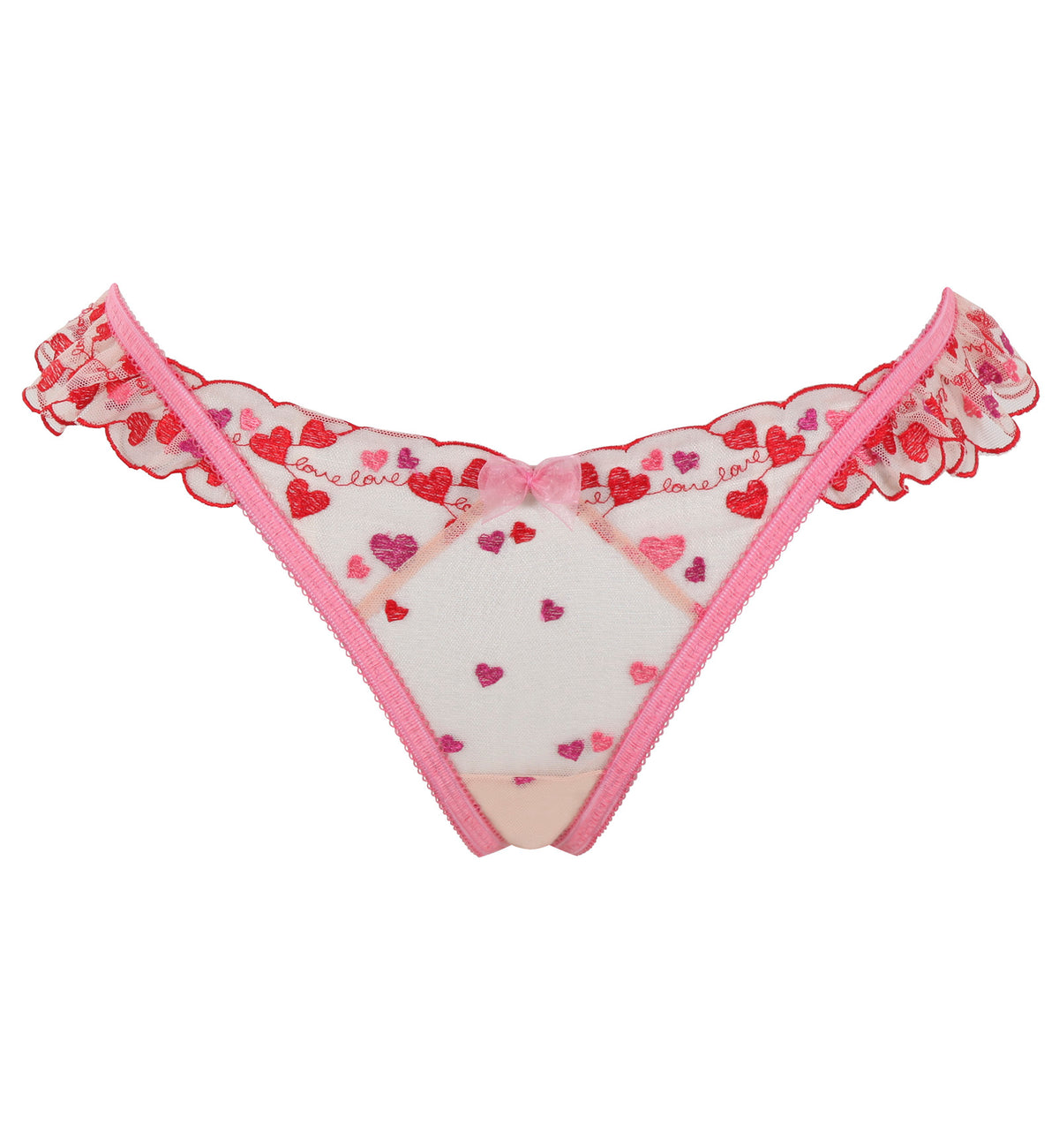 Cleo by Panache Belle Frill Thong (10879),8-XS,Hearts - Hearts,XS