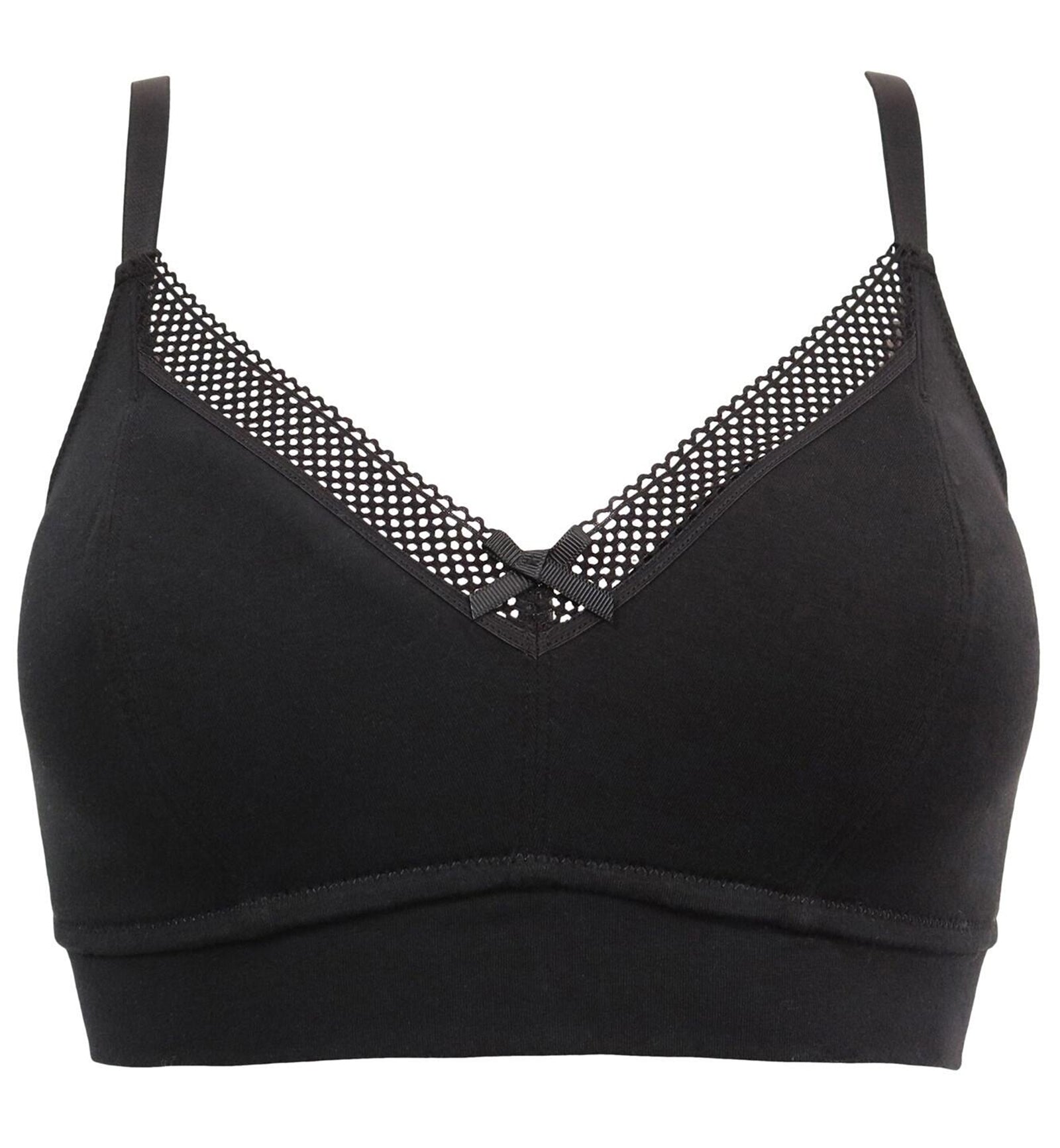 Pour Moi Love To Lounge Cotton Non-Wired Bra (20101),32D,Black - Black,32D