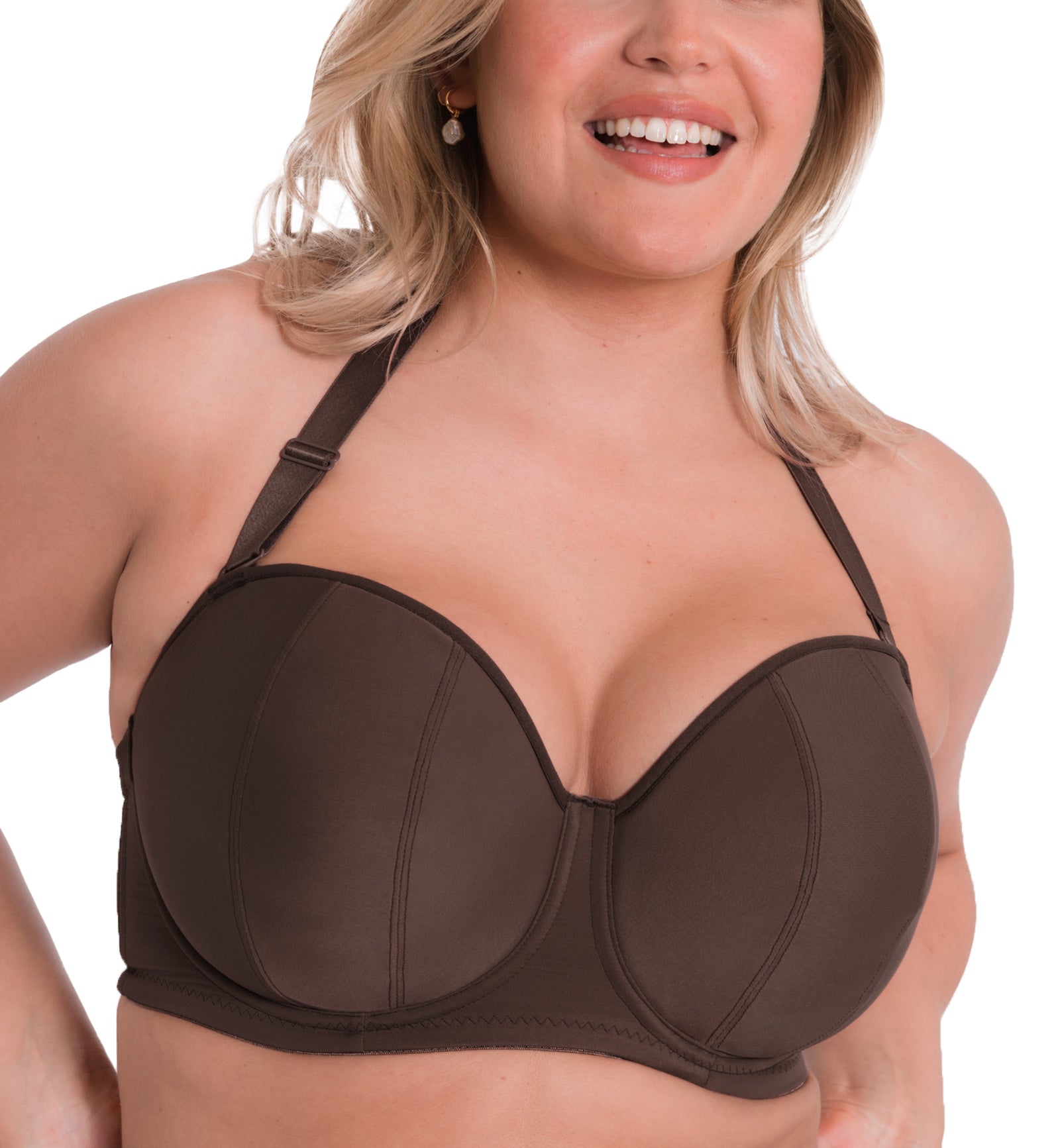 Curvy Kate Luxe Multiway Strapless Underwire Bra (CK2601),32J,Cocoa - Cocoa,32J