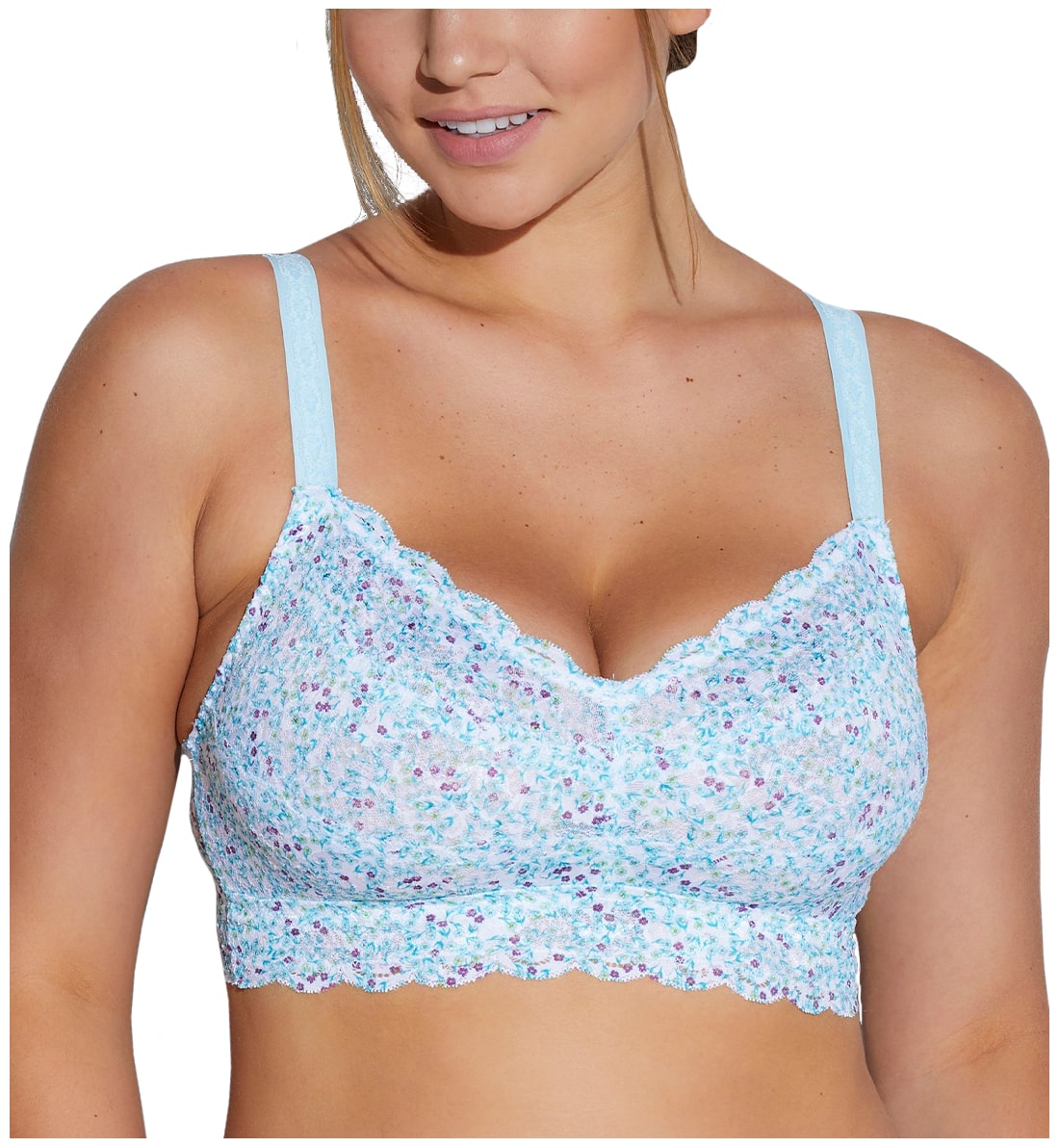 Cosabella Never Say Never Printed CURVY Sweetie Bralette (NEVEP1310),XS,Floral Blu Venezia - Floral Blu Venezia,XS