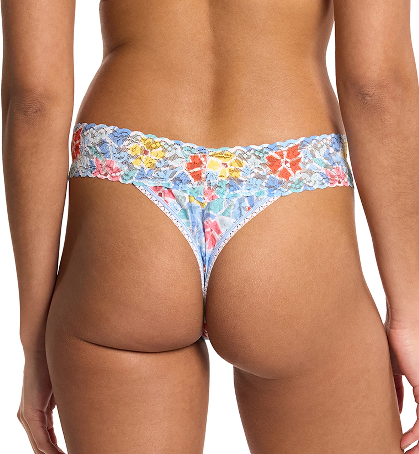 Hanky Panky Signature Lace Printed Original Rise Thong (PR4811P),Floral Mosaic - Floral Mosaic,One Size