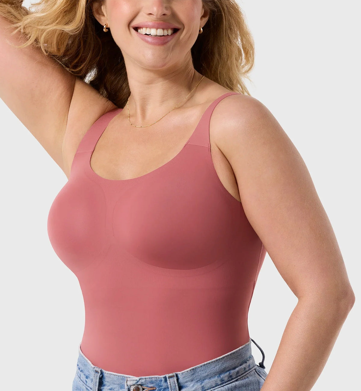 Evelyn & Bobbie Structured Scoop Bra Tank (1811),Small,Pink Canyon - Pink Canyon,Small