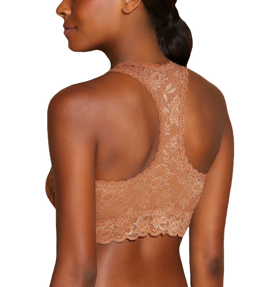 Cosabella NSN Metallics CURVY Racie Racerback Bralette (NEVME1355),Medium,Dark Copper - Dark Copper,Medium