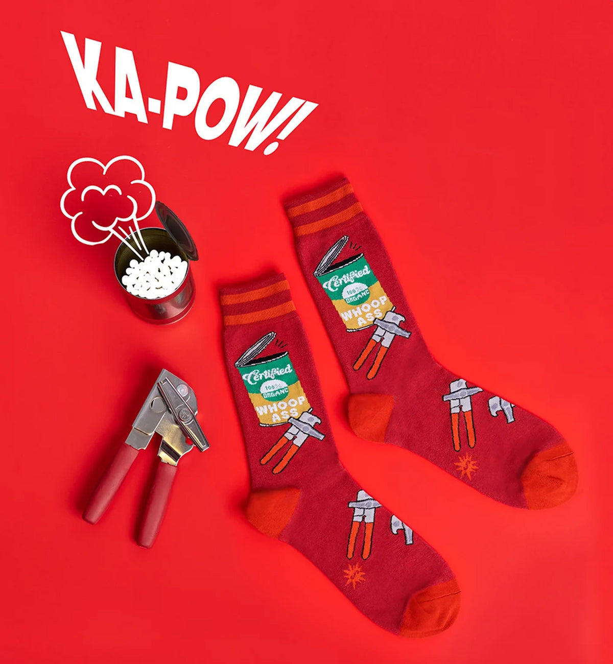 SOCK it to me Men's Crew Socks (MEF0627),Opening Up A Can - Opening Up A Can,One Size