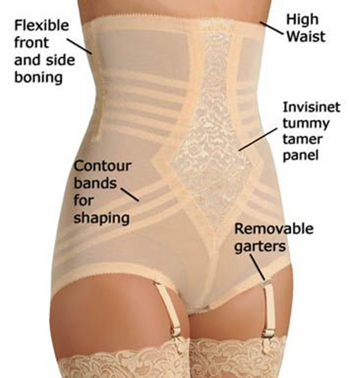 Rago Firm Control High Waist Shaping Panty (6109),Small,Beige - Beige,Small