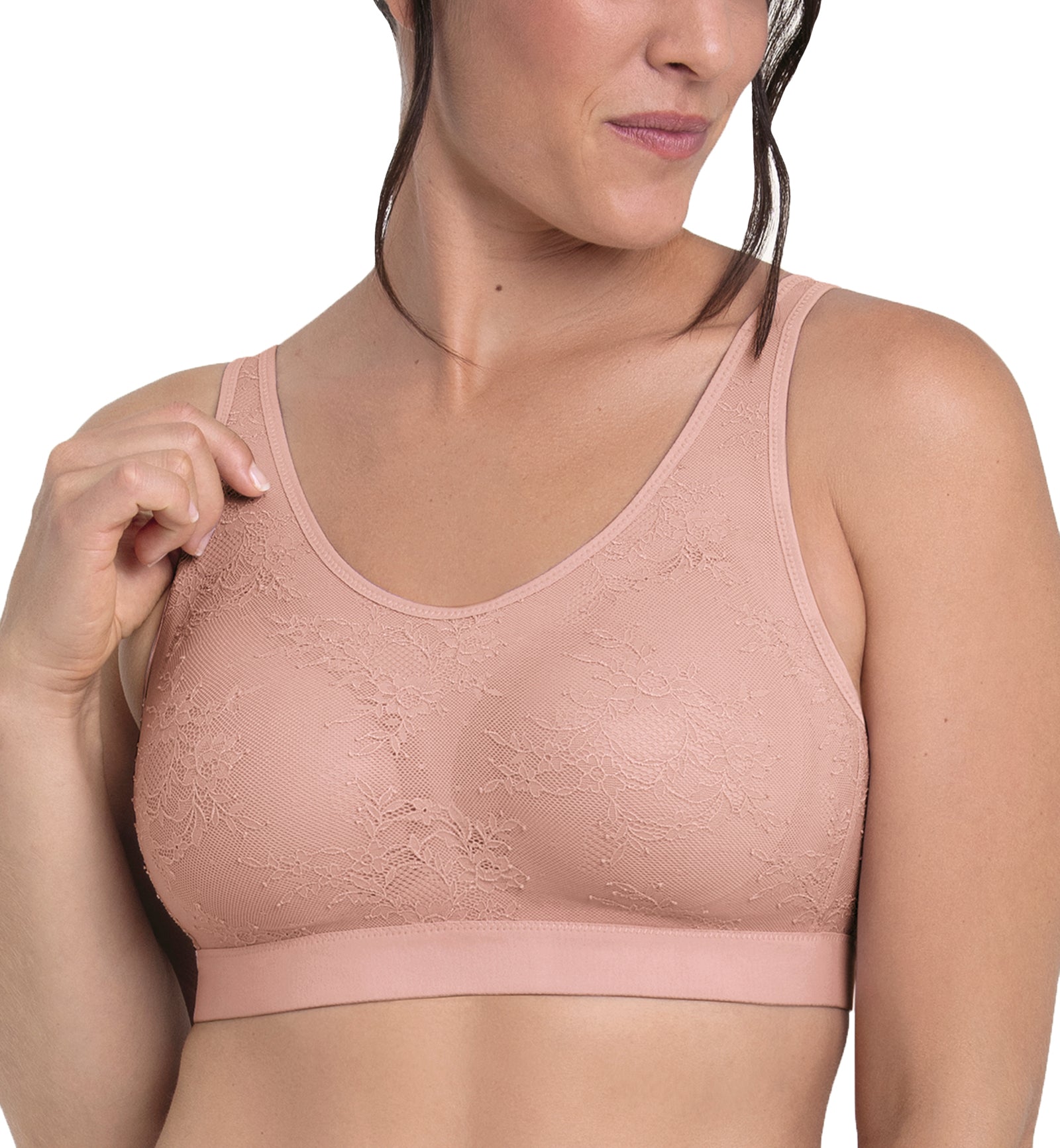 Anita Care Essential Lace Post Mastectomy Bralette (4700X),XS,Rosewood - Rosewood,XS