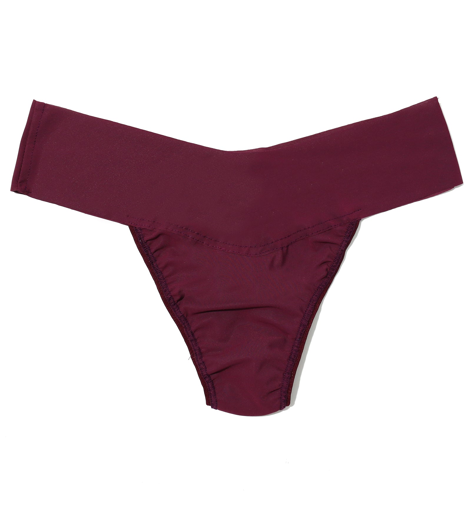 Hanky Panky BreatheSoft Natural Rise Thong (6J1661B),XS,Dried Cherry - Dried Cherry,XS