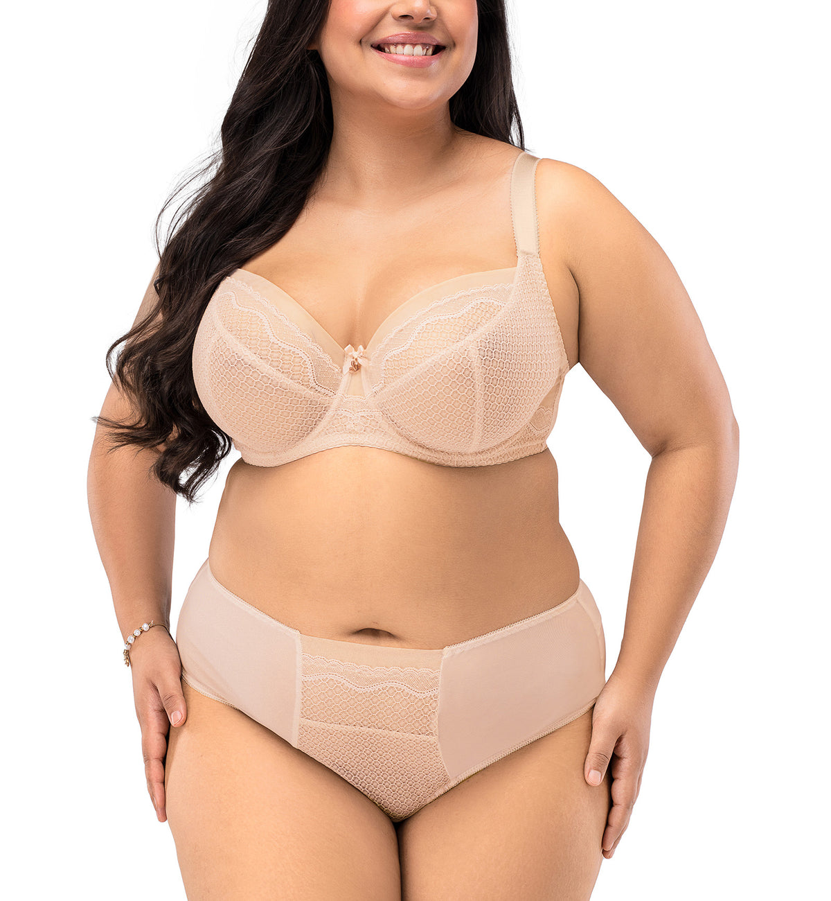 Nessa Renee Underwire Soft Balcony Bra (N500C),30J,Beige - Beige,30J