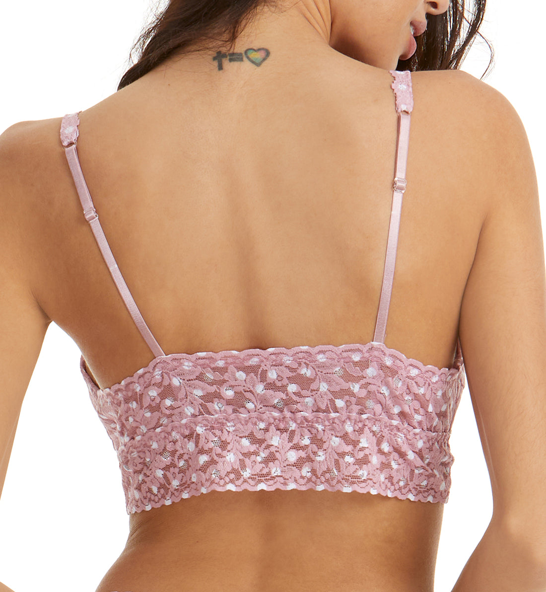 Hanky Panky Printed V-neck Retro Bralette (PR9K7272),XS,Pink Frosting - Pink Frosting,XS