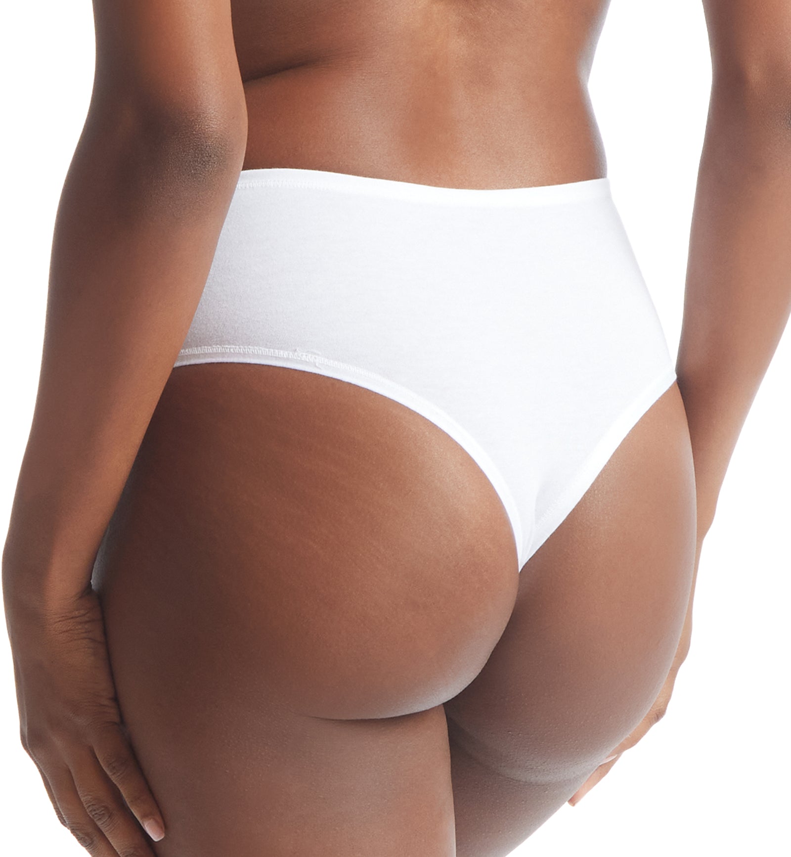 Hanky Panky Play Cotton Hi-Rise Thong (721924),XS/S,White - White,XS/S