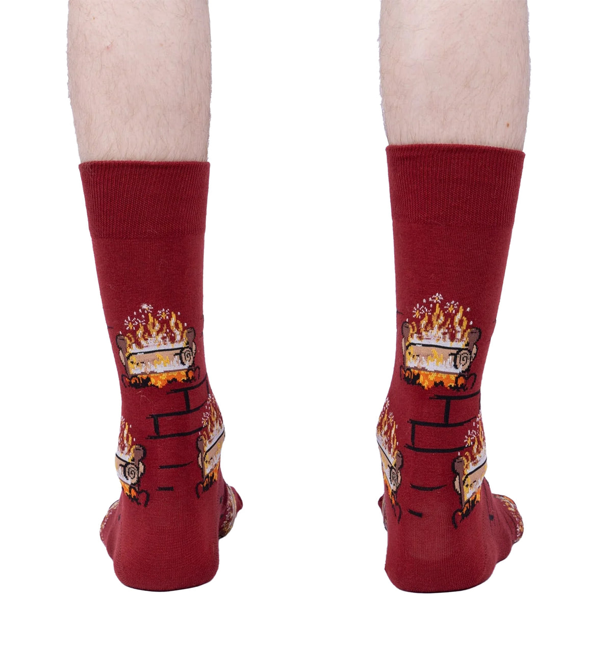 SOCK it to me Men's Crew Socks (MEF0588),Yule Log - Yule Log,One Size