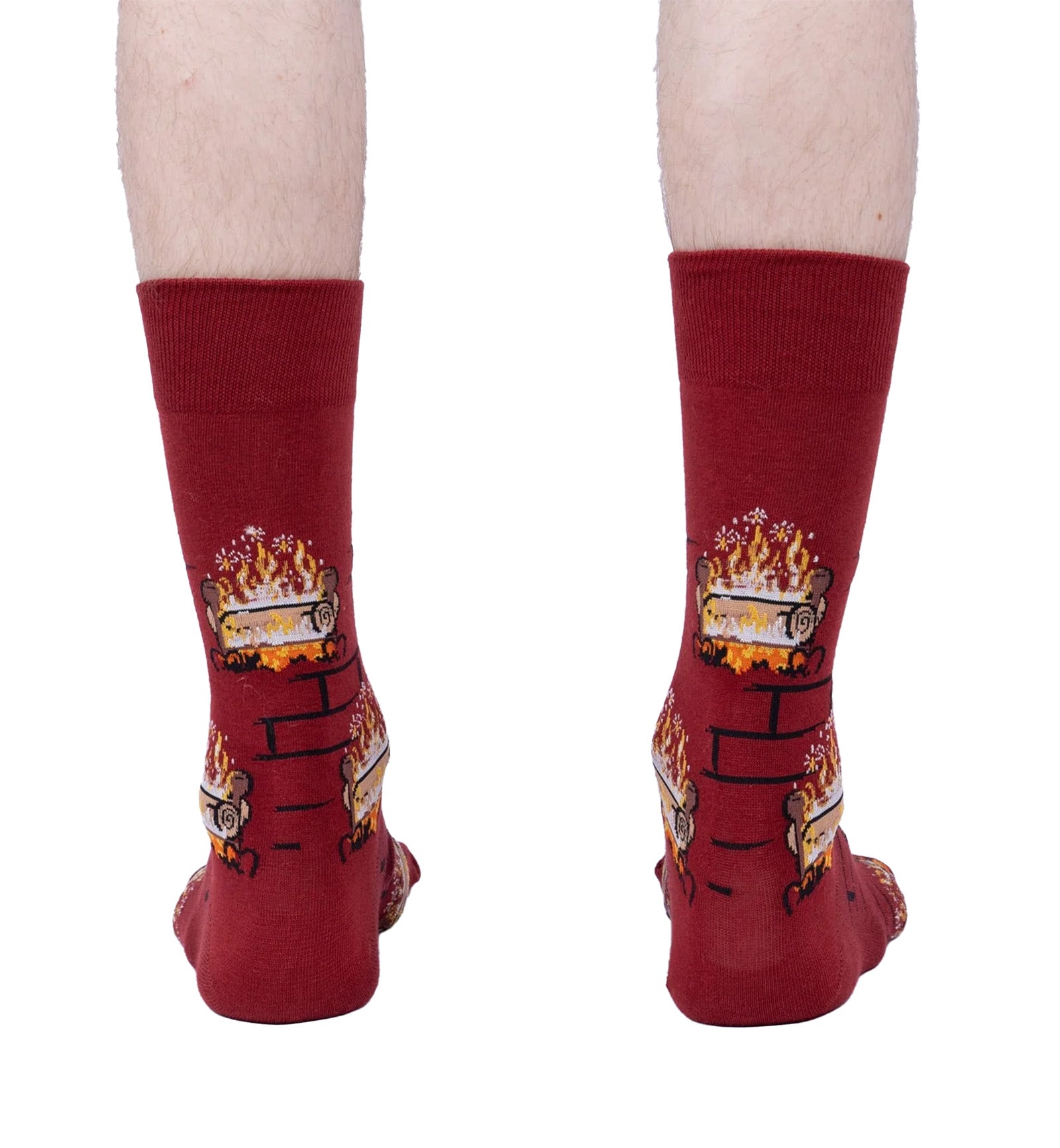 SOCK it to me Men's Crew Socks (MEF0588),Yule Log - Yule Log,One Size