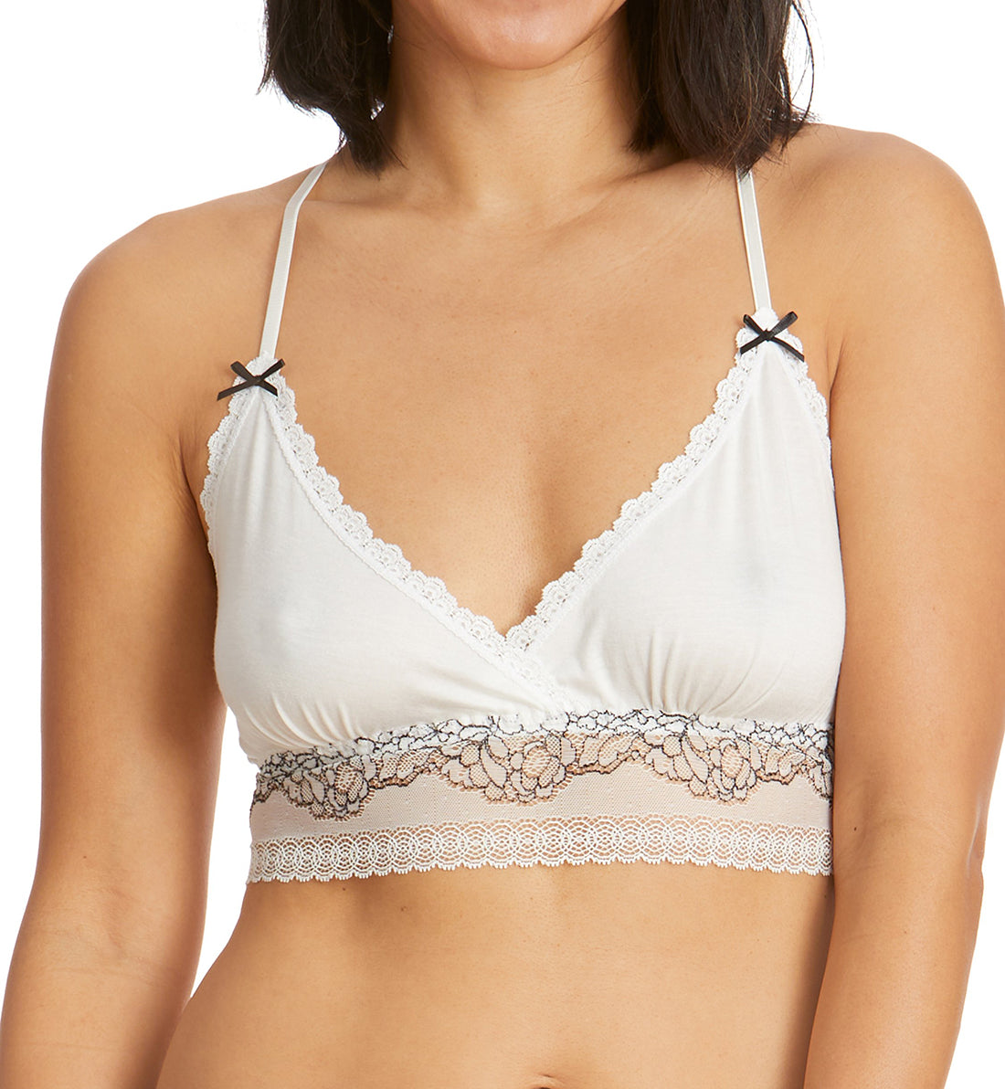 Hanky Panky Elena Jersey Triangle Bralette (637801),XS - Lily/Black,XS