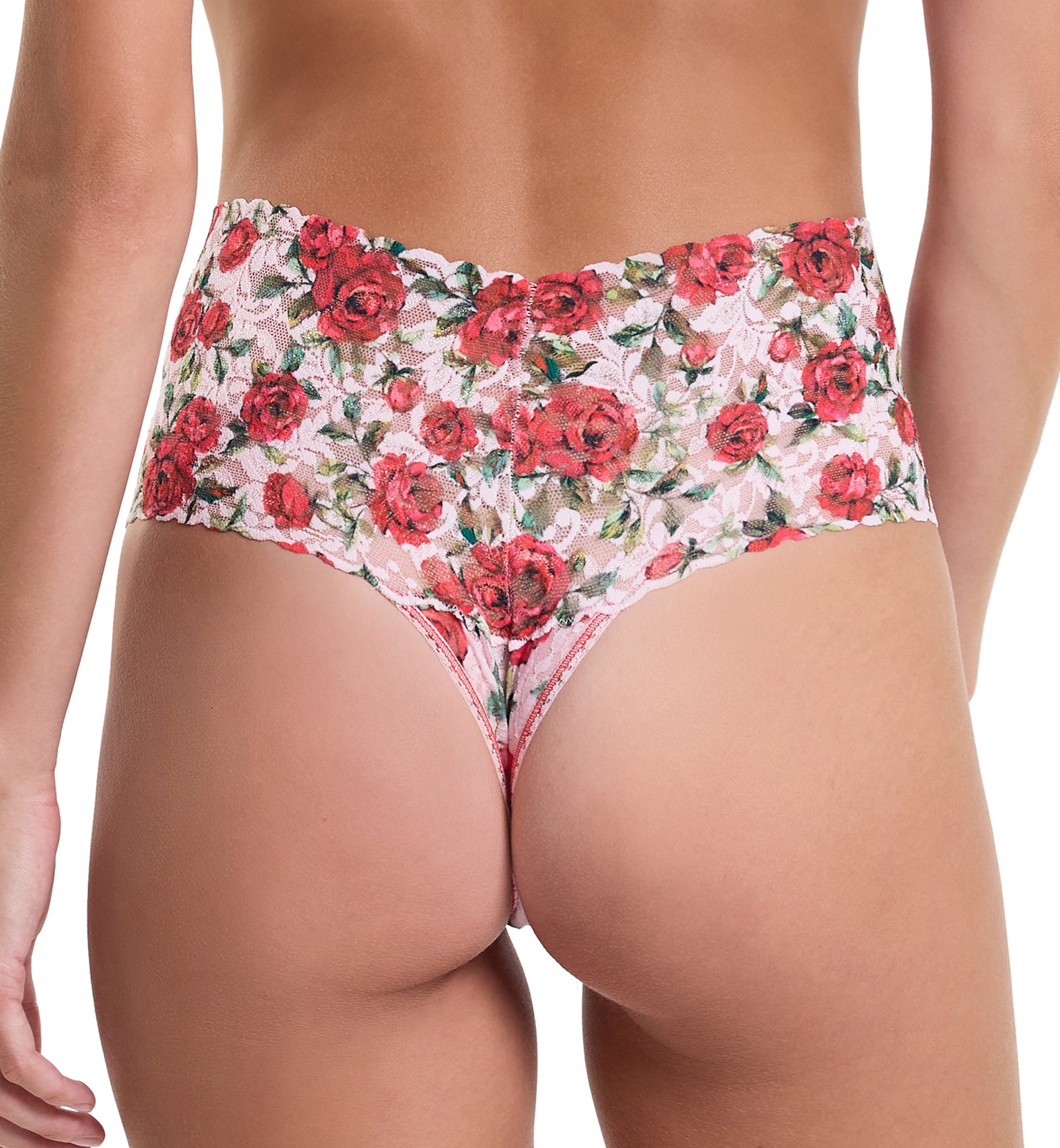 Hanky Panky Printed Retro Lace Thong (PR9K1926),Je Taime - Je Taime,One Size