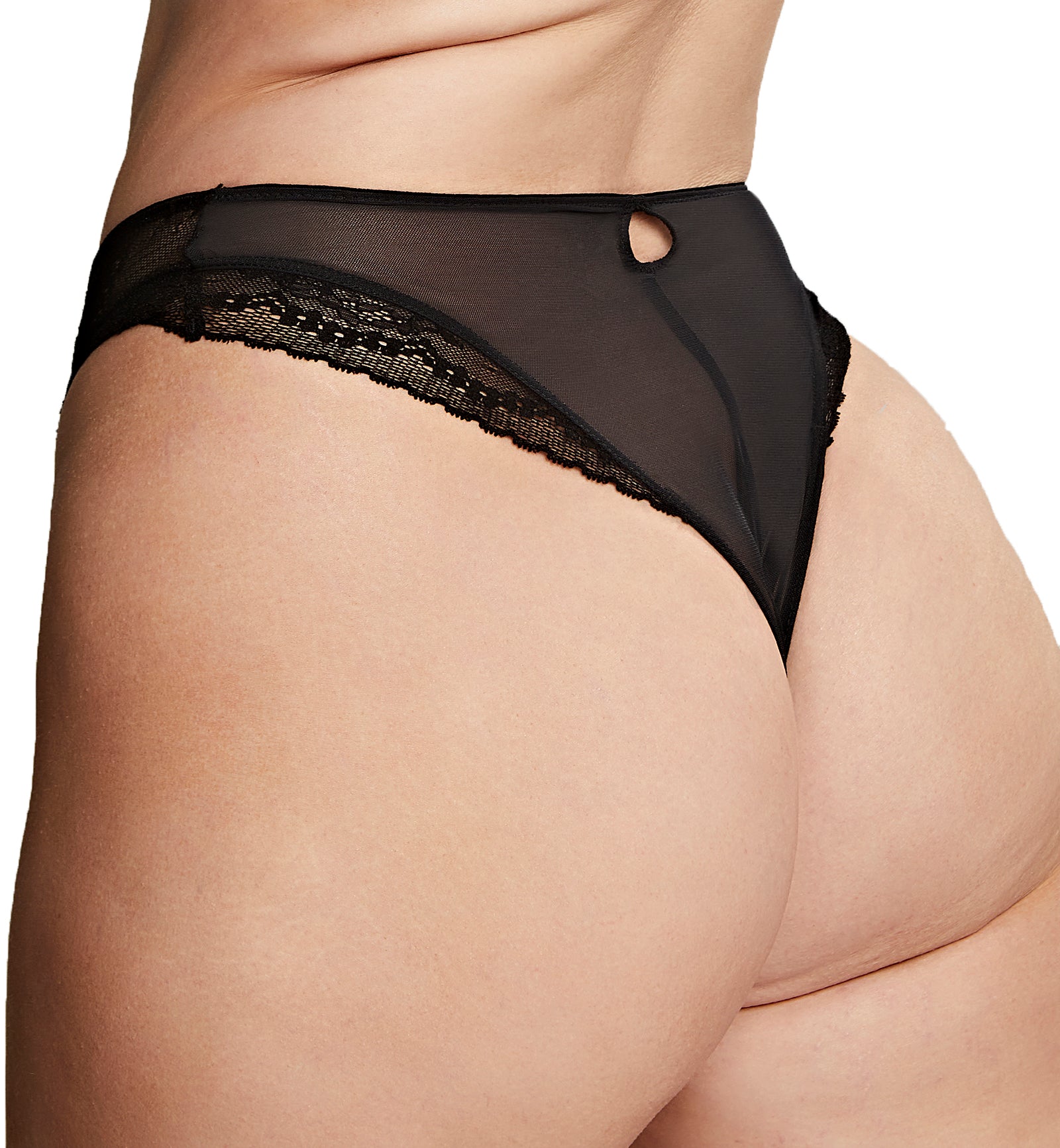 Cleo by Panache Alexis High Waist High Leg Brazilian Brief (10475),XL,Black - Black,XL