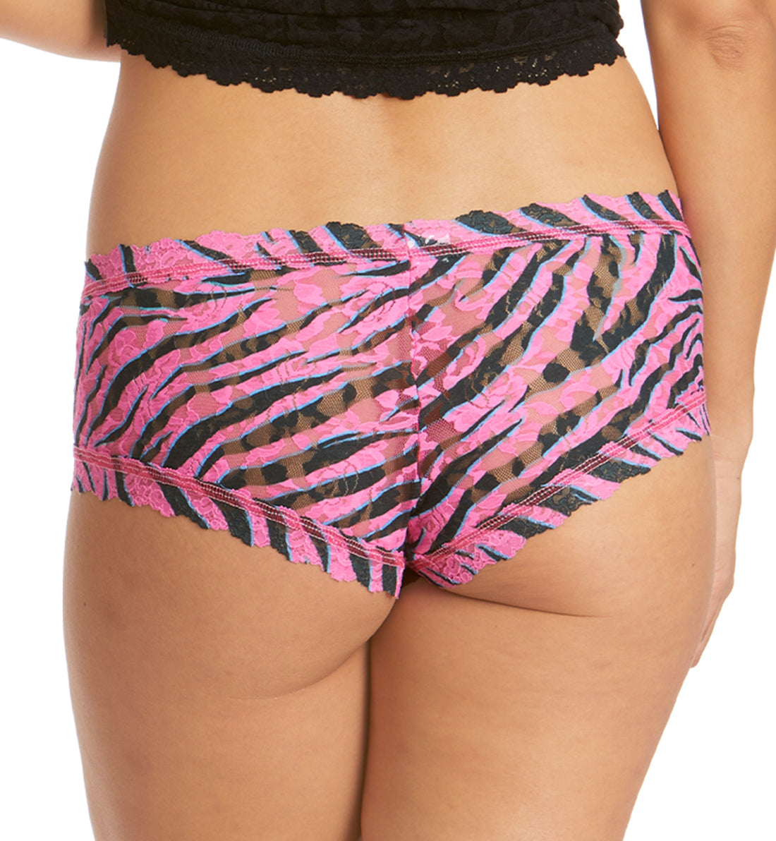 Hanky Panky Signature Lace Printed Boyshort (PR4812P),XS,Electric Zebra - Electric Zebra,XS