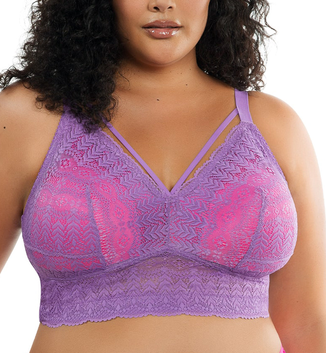 Parfait Mia Lace Wireless Longline Bralette (P5951),38D,Light Orchid - Light Orchid,38D