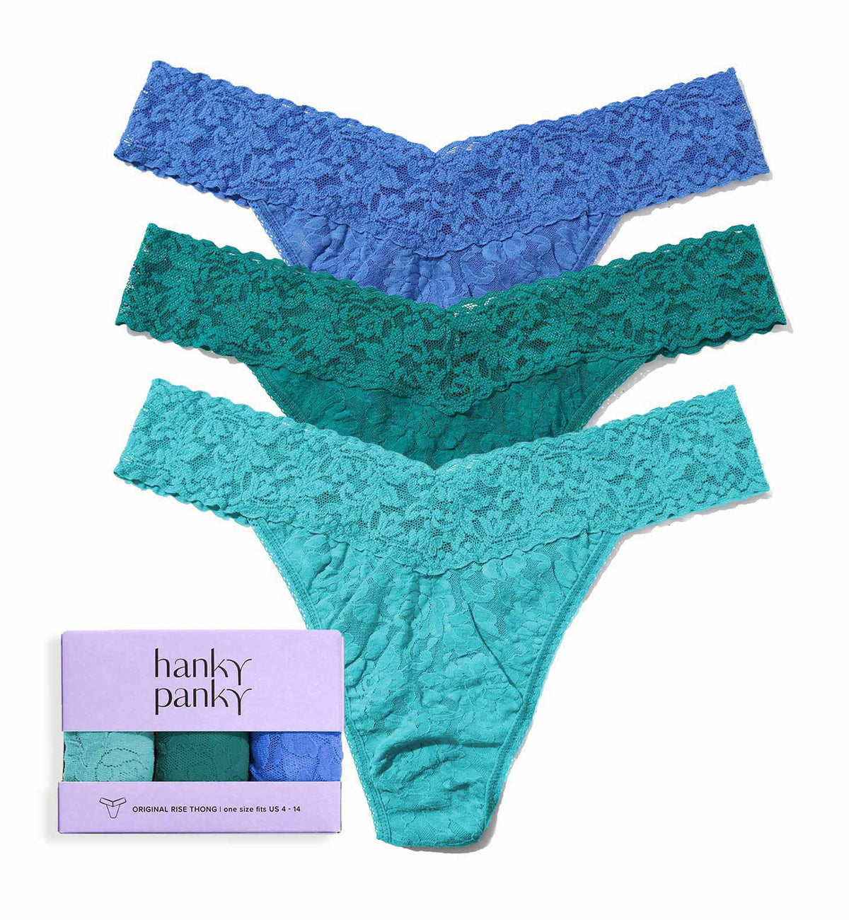 Hanky Panky 3-PACK Signature Lace Original Rise Thong (48113PK),SEBB - SEBB,One Size
