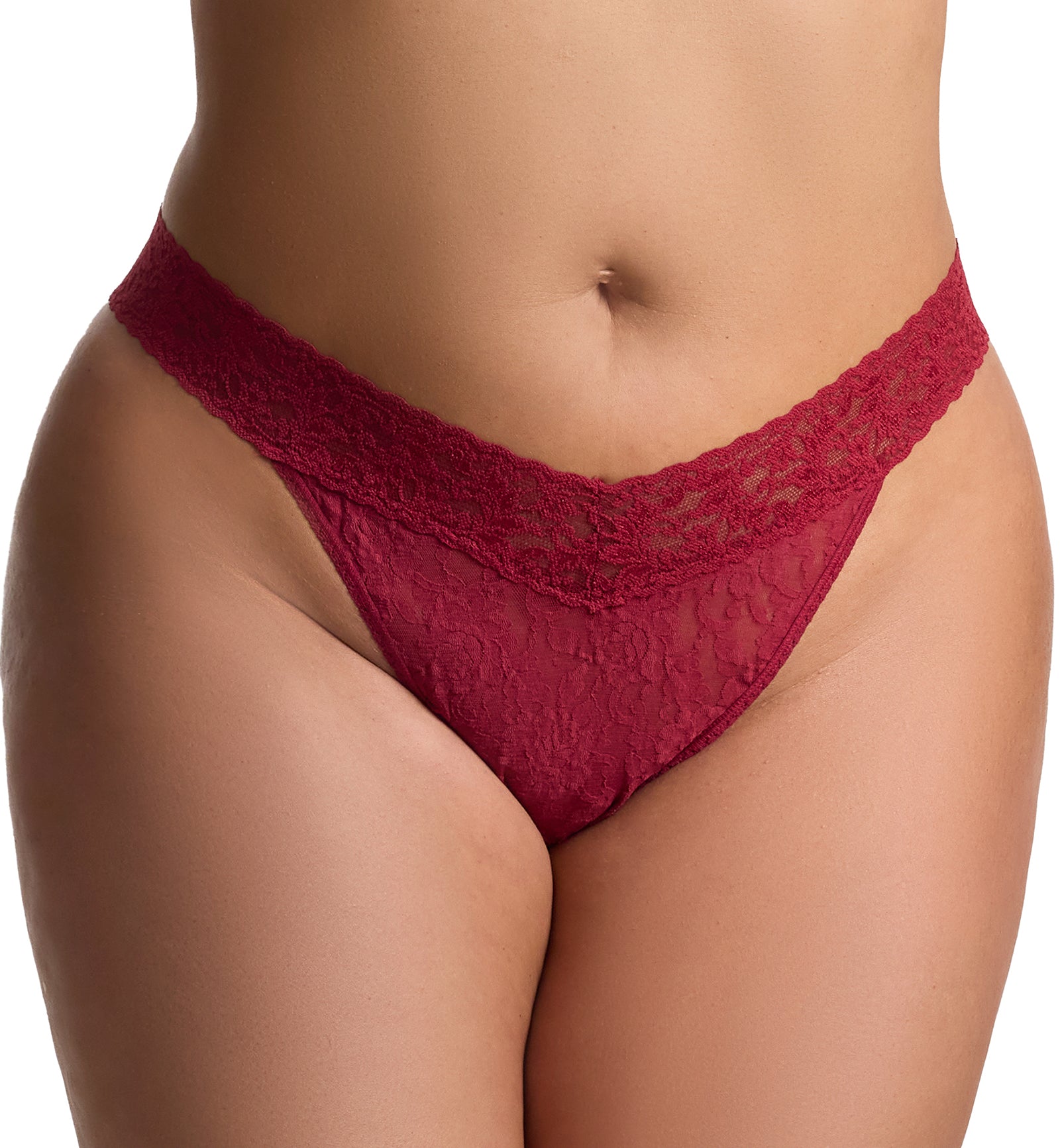 Hanky Panky Signature Lace Original Rise Thong PLUS (4811X),Wild Berries - Wild Berries,Plus Size