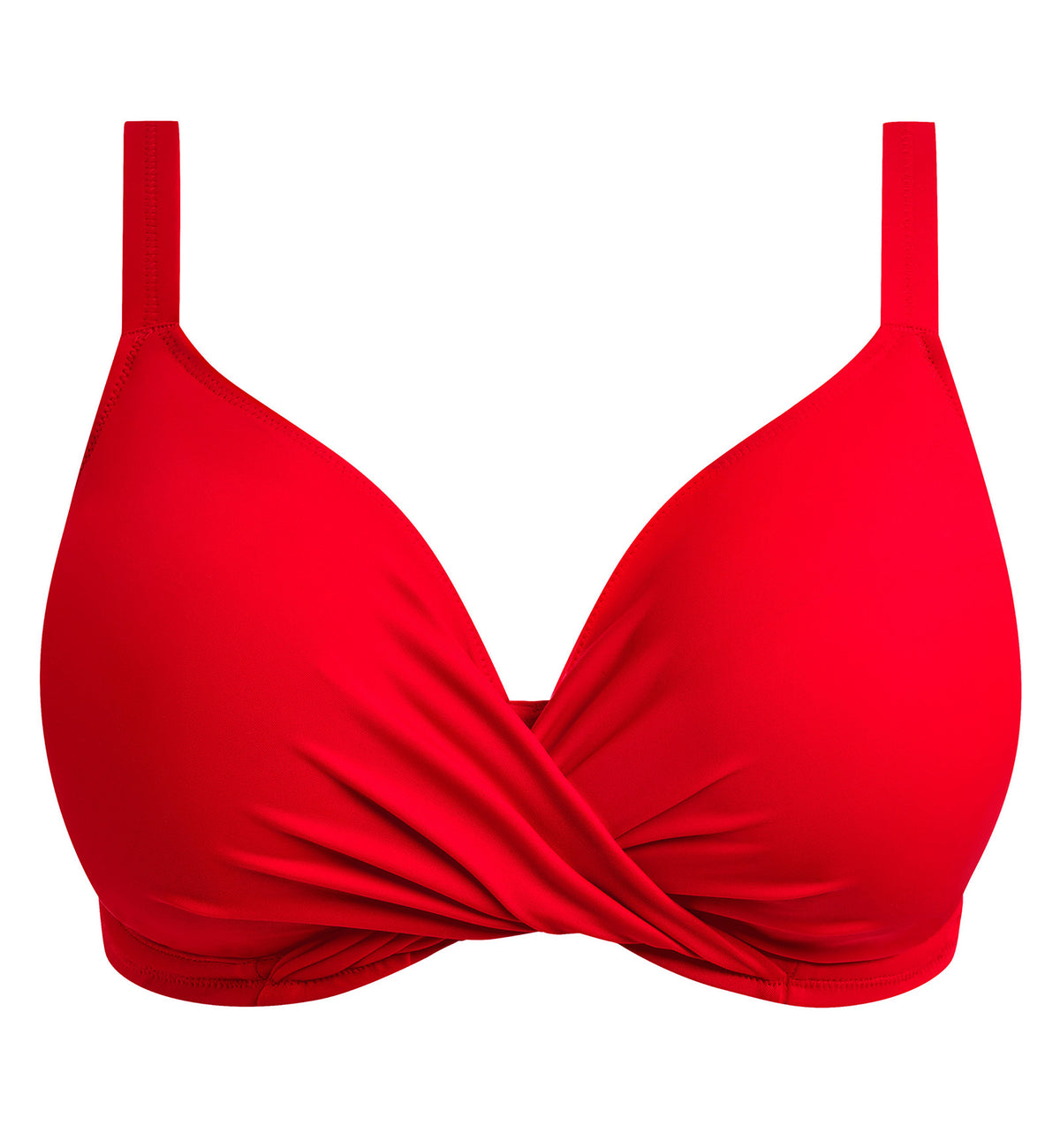 Elomi Plain Sailing Wrap Front Plunge Underwire Bikini Top (ES7285),34G,Lava - Lava,34G