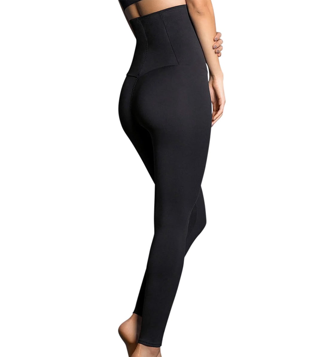 Leonisa Extra High-Waisted Firm Compression Legging (012901),Small,Black - Black,Small