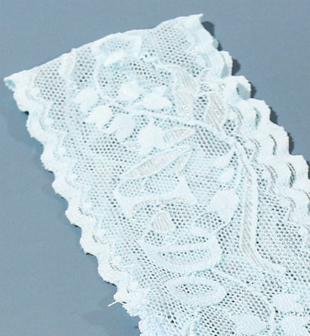 Hanky Panky Bridal I DO Shimmer Lace Low Rise Thong (151581),Powder Blue - Powder Blue,One Size