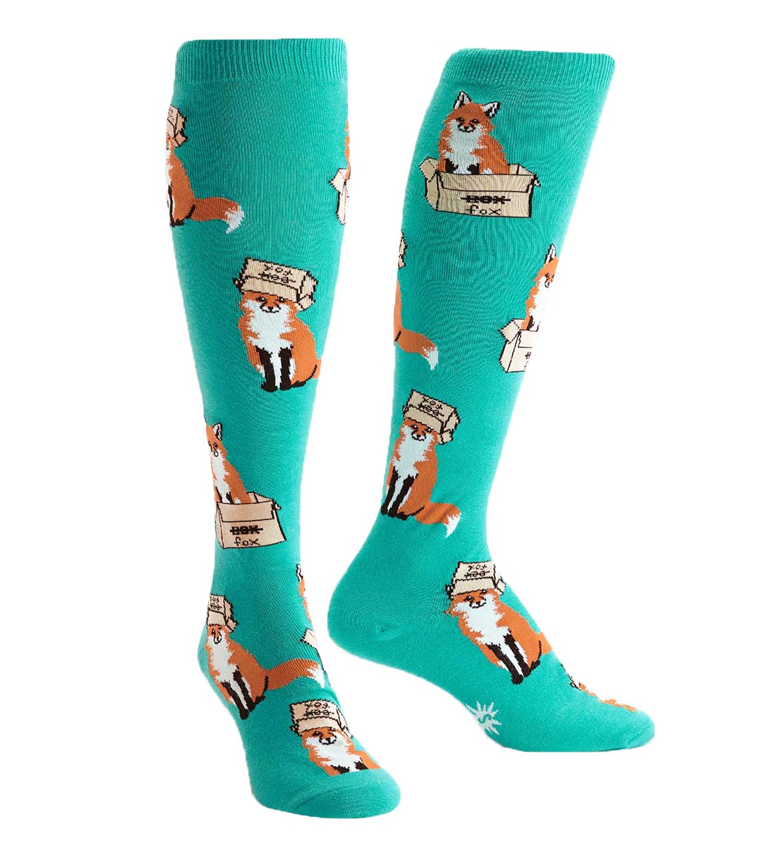 SOCK it to me Unisex Knee High Socks (f0401), Foxes in Boxes - Foxes in Boxes,One Size