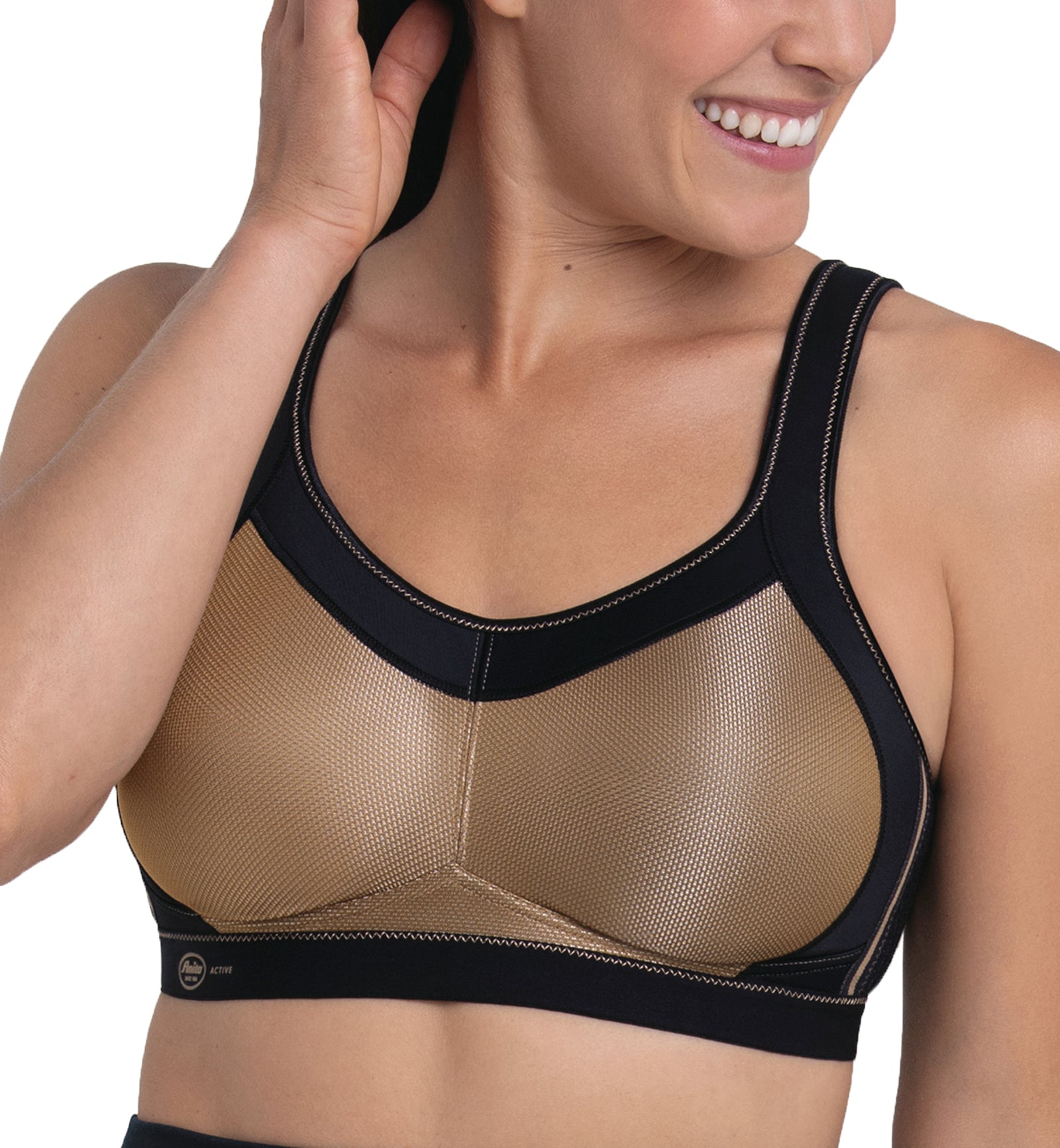 Anita Momentum Max Support Wireless Sports Bra (5529),32D,Gold - Gold,32D