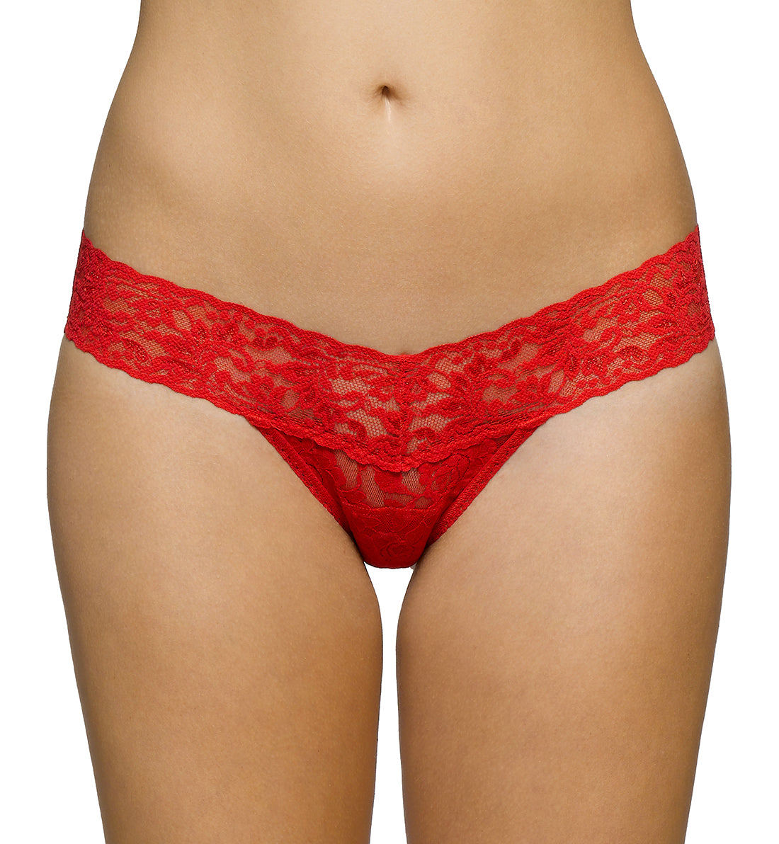 Hanky Panky Signature Lace Low Rise Thong (4911P),Red - Red,One Size