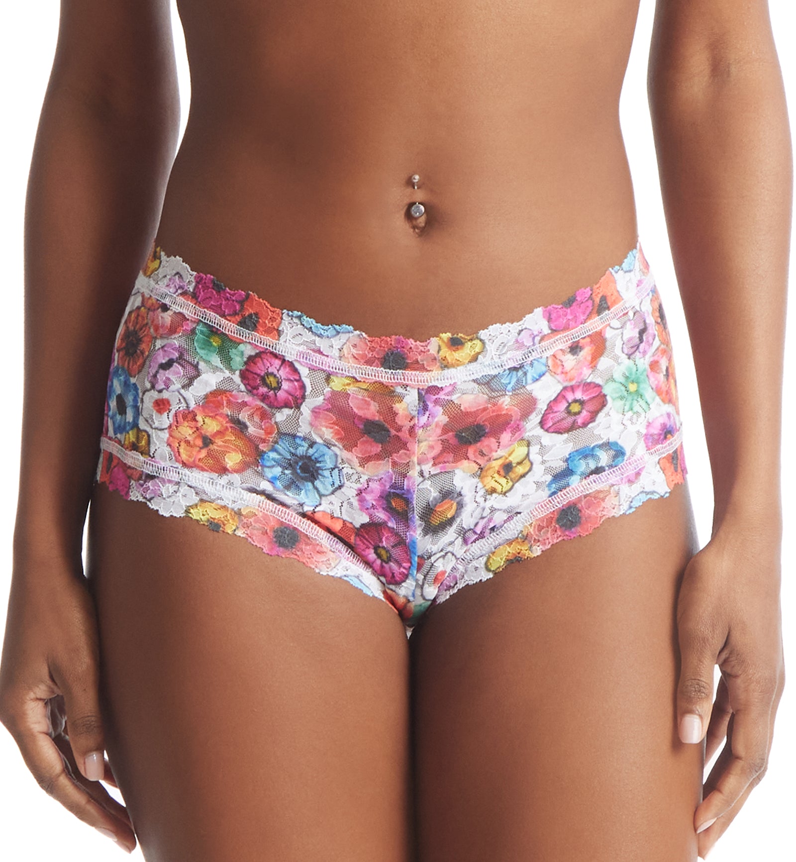 Hanky Panky Signature Lace Printed Boyshort (PR4812P),XS,Linger Awhile - Linger Awhile,XS