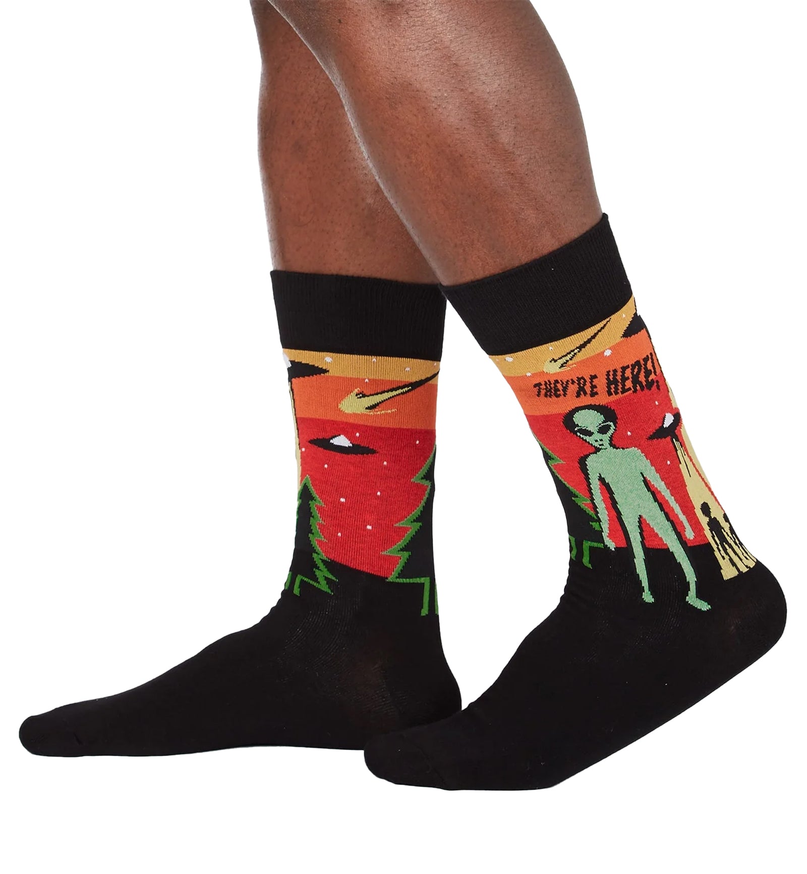 SOCK it to me Men's Crew Socks (mef0385),They're Here - They're Here,One Size