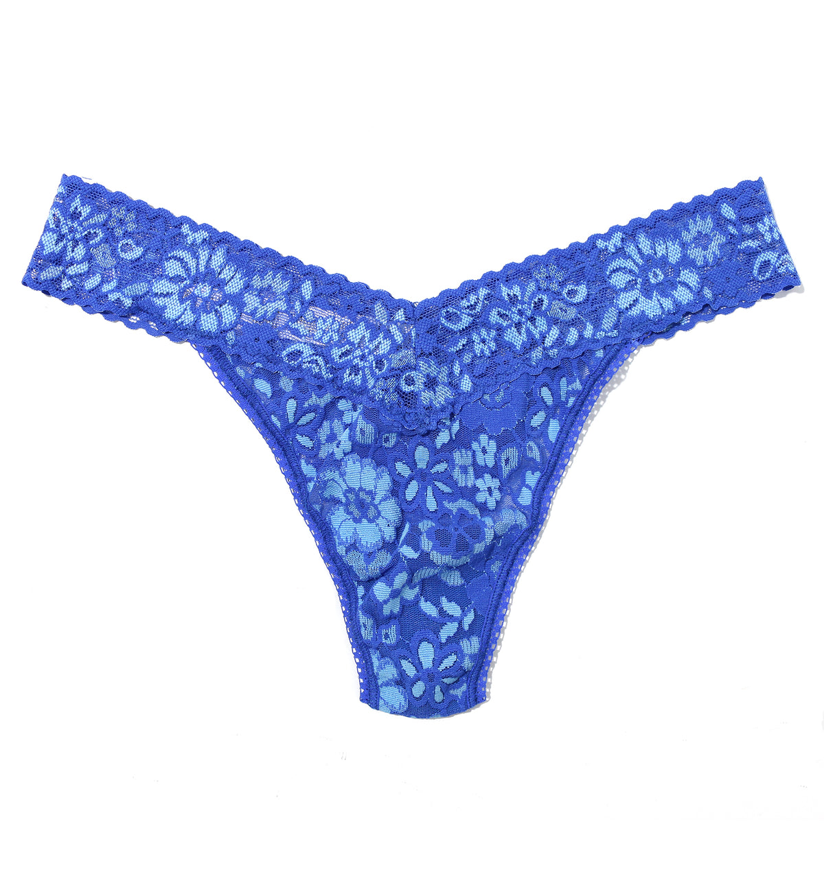 Hanky Panky Daily Lace Cross-Dye Original Rise Thong (791104),Blueberries/Butterfly - Blueberries/Butterfly,One Size