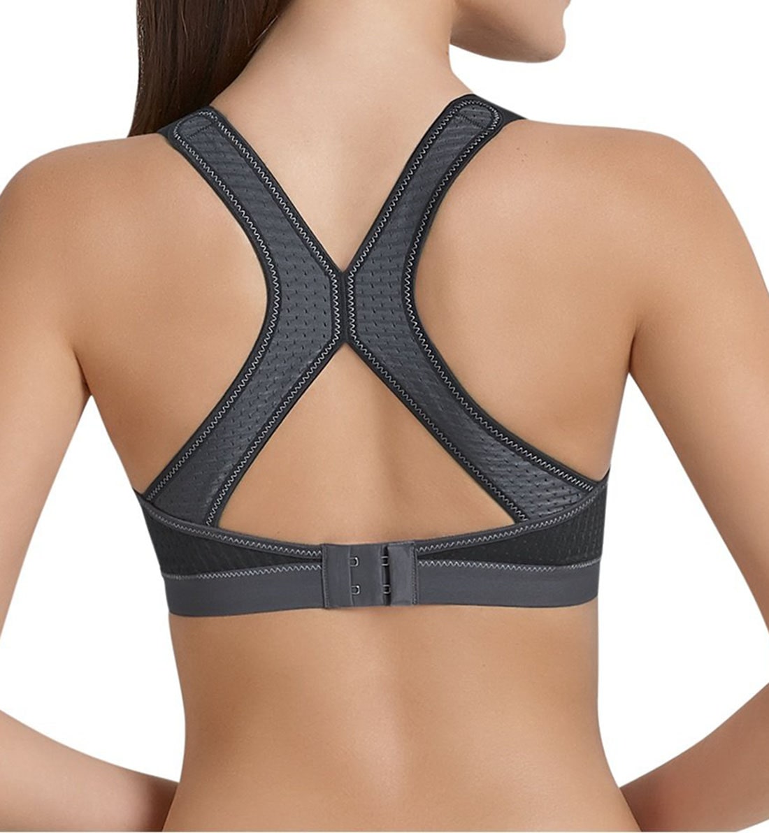 Anita Dynamix Star Max Support Softcup Sports Bra (5537),32B,Black/Anthracite - Black/Anthracite,32B