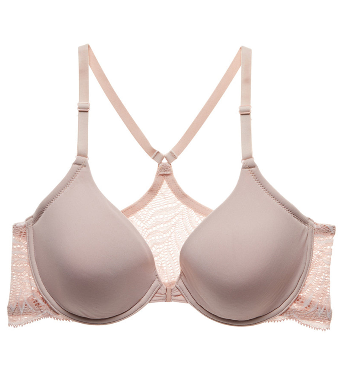 Natori Lush Front Close Contour Underwire Bra (728309),30C,Rose Beige/Warm White - Rose Beige/Warm White,30C