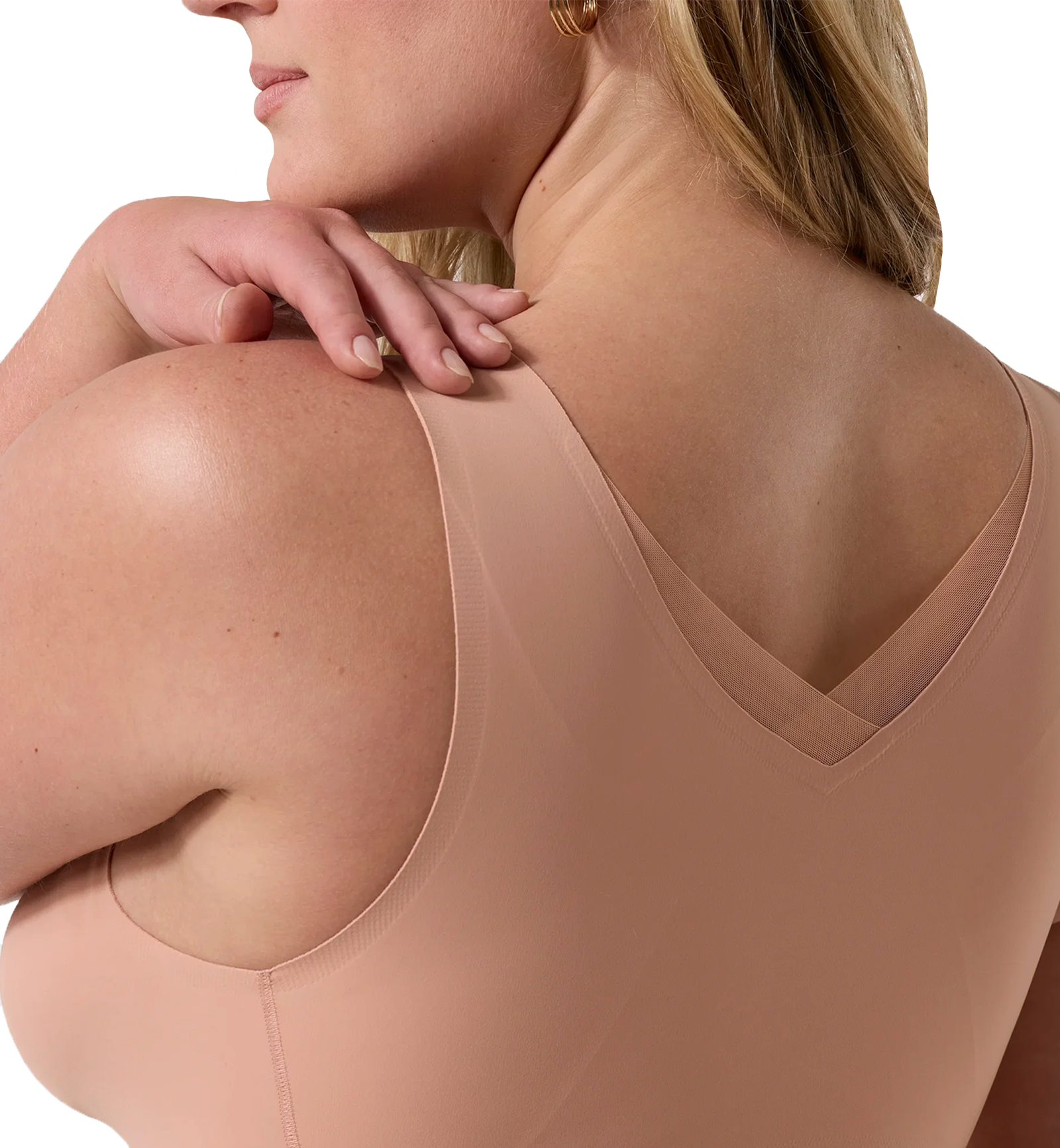 Evelyn & Bobbie Mesh DEFY V-Neck Bralette w/ Removable Pads (1865﻿),Small,Himalayan Salt Mesh - Himalayan Salt Mesh,Small