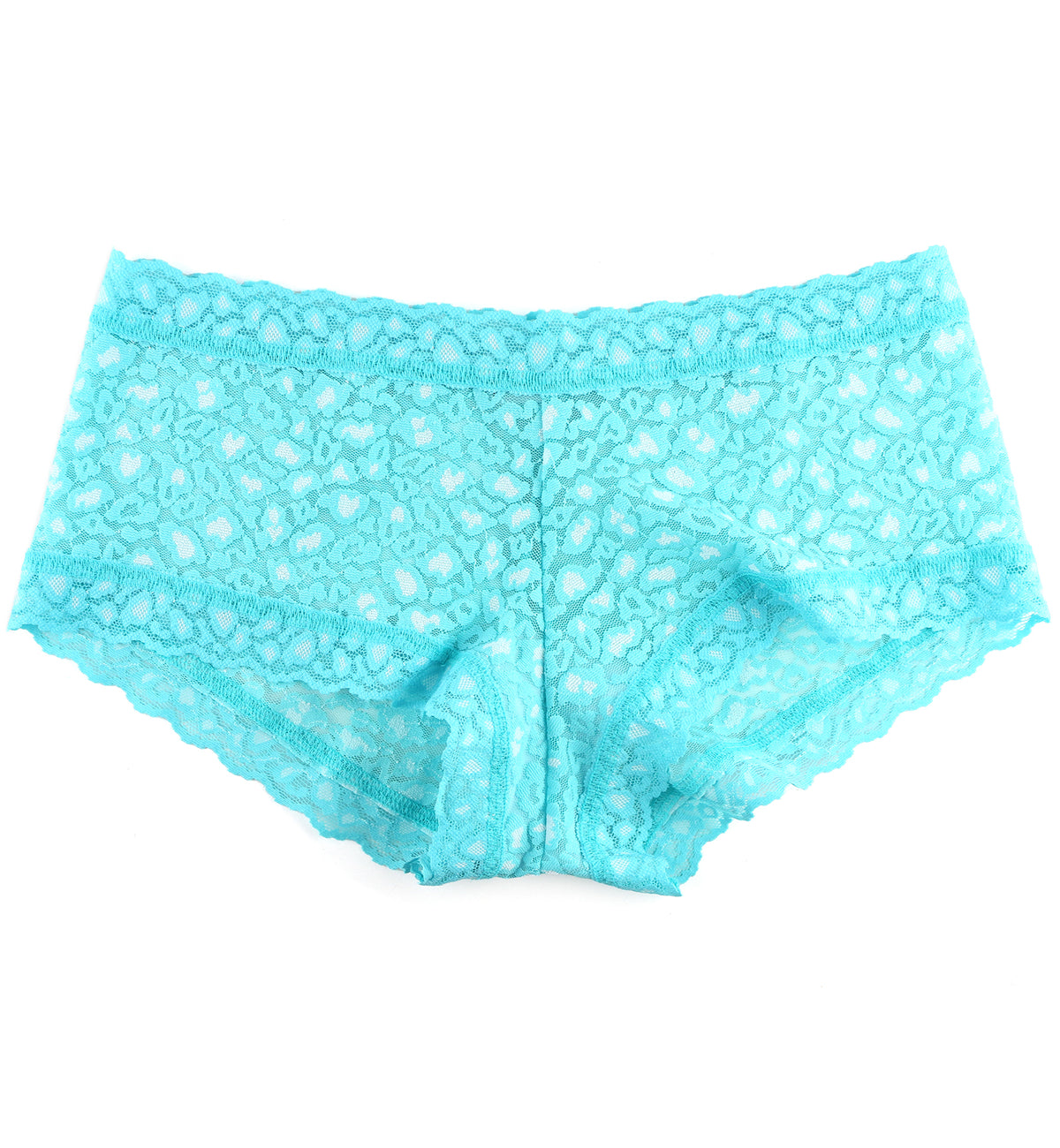 Hanky Panky Cross Dyed Leopard Boyshort (7J1201P),XS,Radiant Turquoise/White - Radiant Turquoise/White,XS