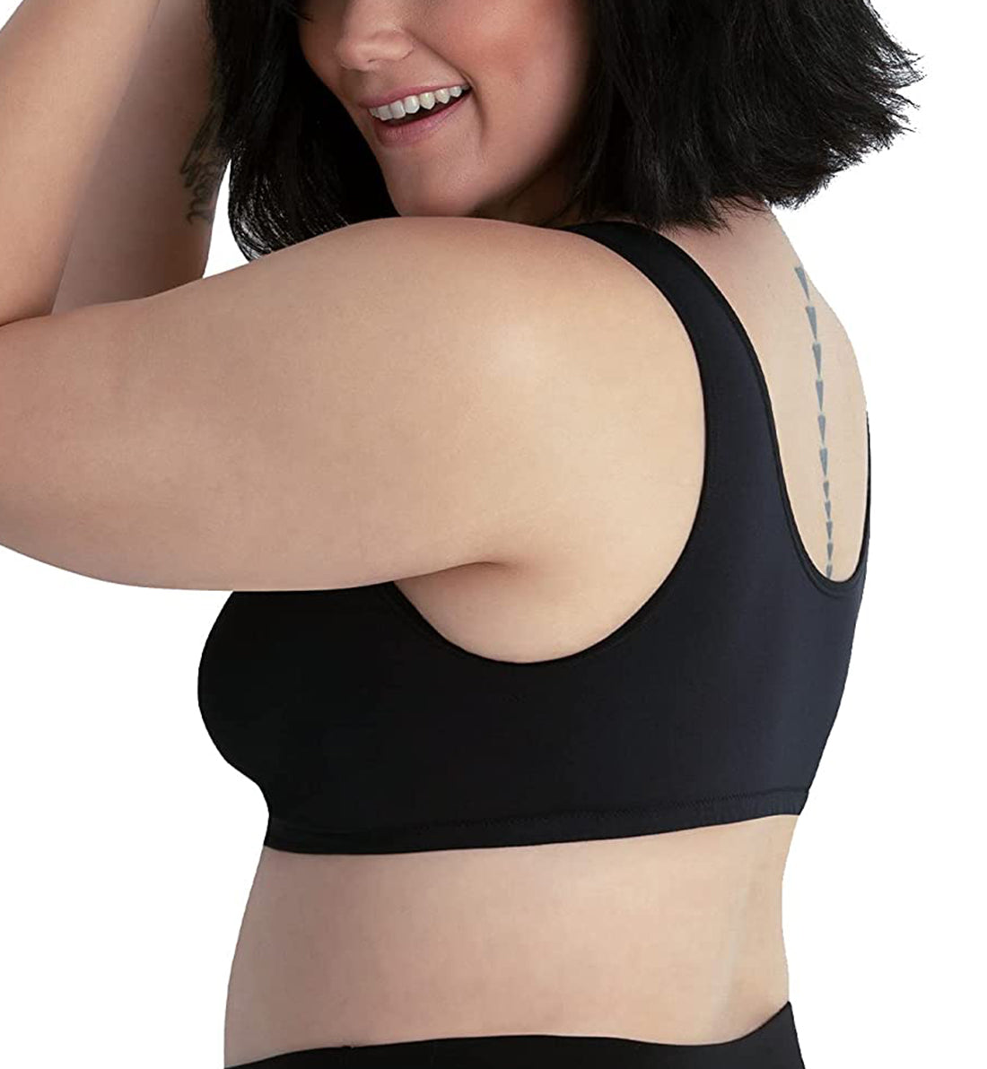 Leading Lady Laurel Seamless Comfort Front Closure Bra (119),Medium,Black Onyx - Black Onyx,Medium