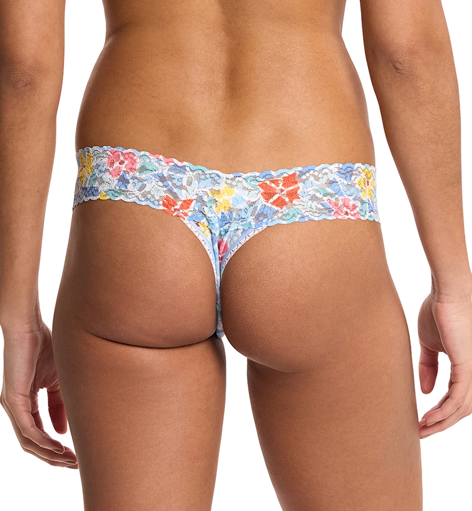 Hanky Panky Signature Lace Printed Low Rise Thong (PR4911P),Floral Mosaic - Floral Mosaic,One Size