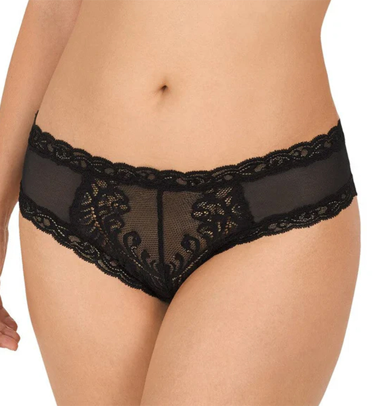 Natori Feathers Hipster Panty (753023),Small,Black - Black,Small