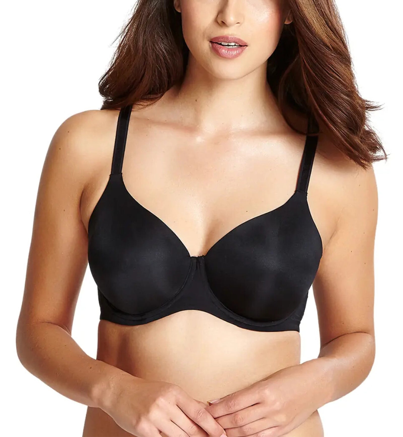 Panache Porcelain Elan Seamless Non-Padded Underwire Bra (7328),30E,Black - Black,30E