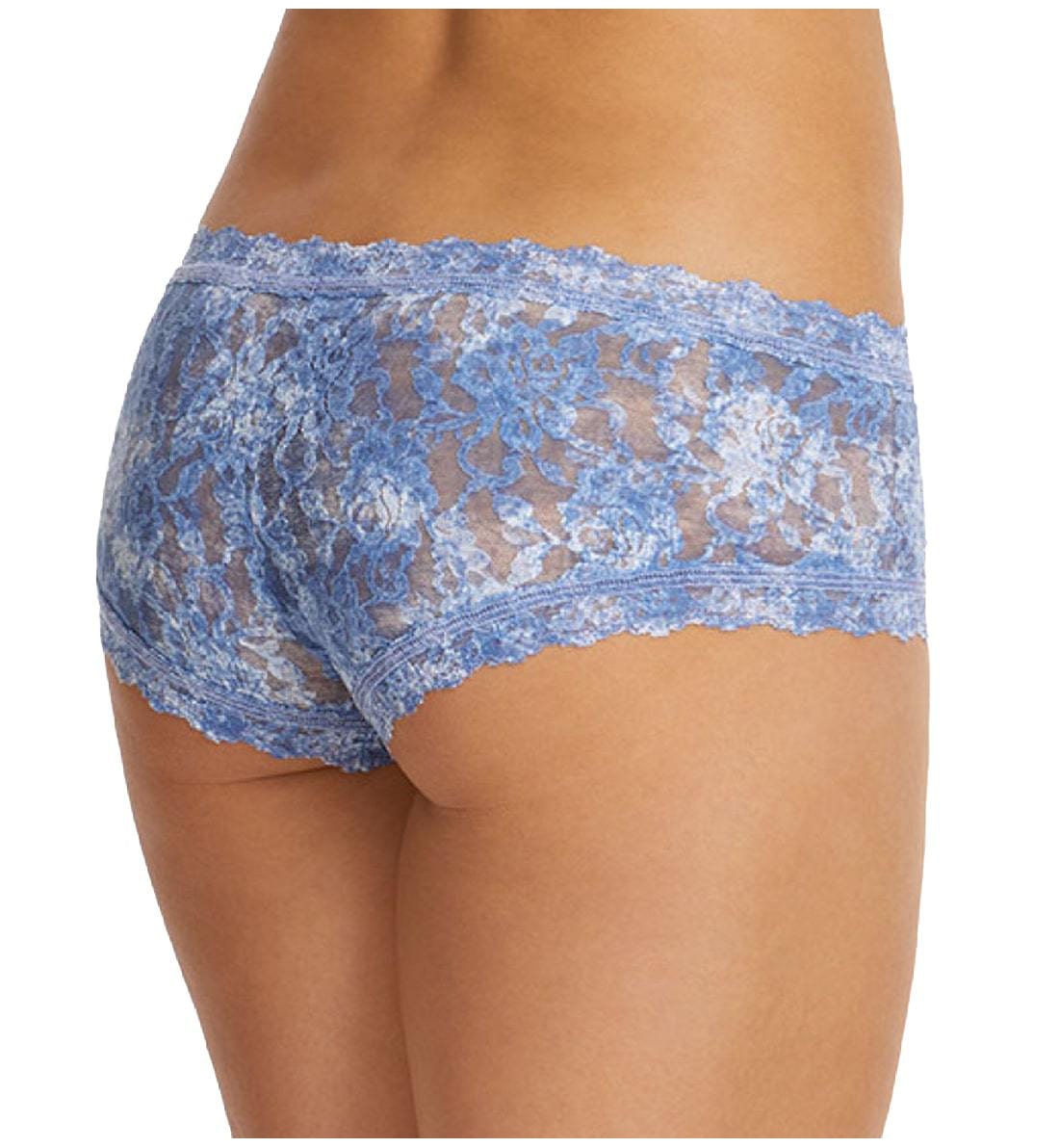 Hanky Panky Signature Lace Printed Boyshort (PR4812P),XS,Denim Splash - Blue/White,XS