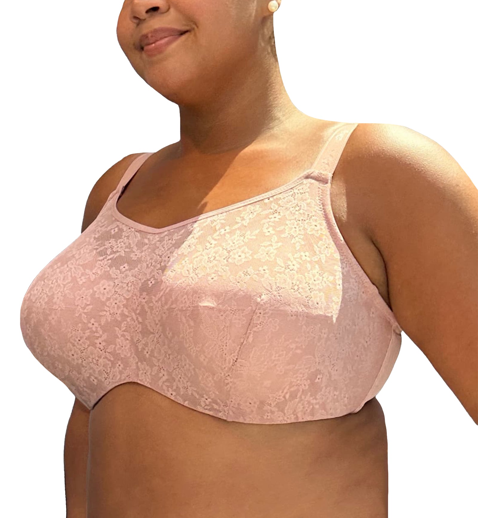 Elila Curvy Chic Lace Cami Underwire Bra (2101),36F,Dusty Rose - Dusty Rose,36F
