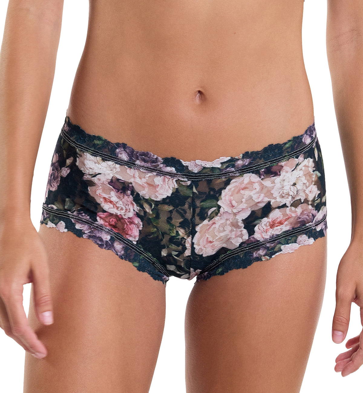 Hanky Panky Signature Lace Printed Boyshort (PR4812P),XS,Romantique - Romantique,XS