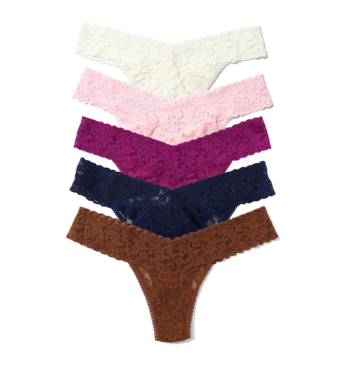 Hanky Panky 5-PACK Signature Lace Low Rise Thong (49115PK),MBBP - MBBP,One Size