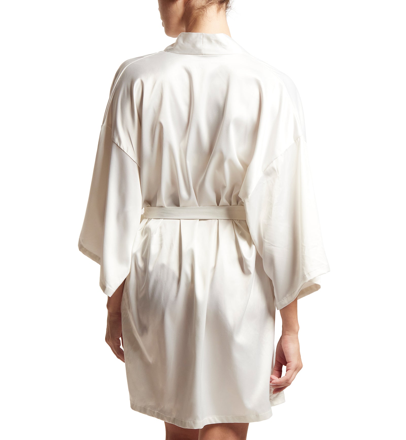 Hanky Panky Bridal Happily Ever After Satin Robe (4RR111),XS/S,Light Ivory - Light Ivory,XS/S