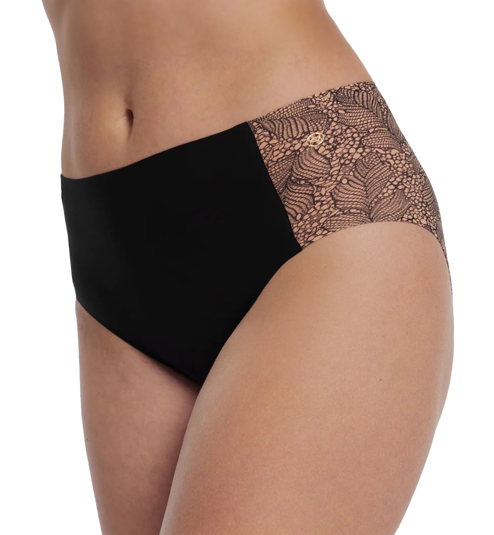 Evelyn & Bobbie High-Waisted Retro Bikini Panty (1704),US 0-14,Black Lace - Black Lace,US 0-14