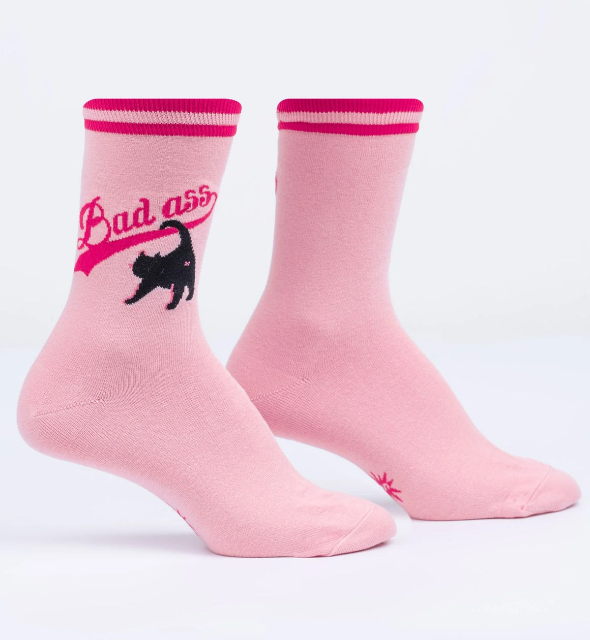 SOCK it to me Women's Crew Socks (W0410),Bad Ass Cat - Bad Ass Cat,One Size
